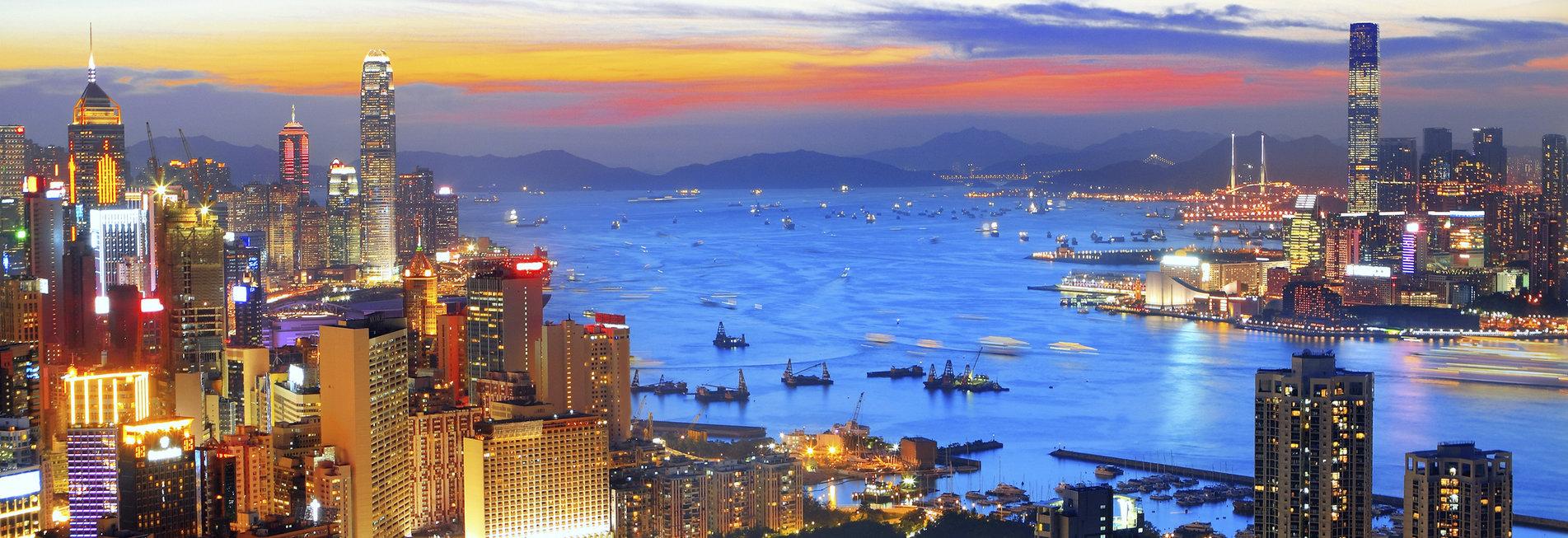 Sonnenuntergang in Hong Kong