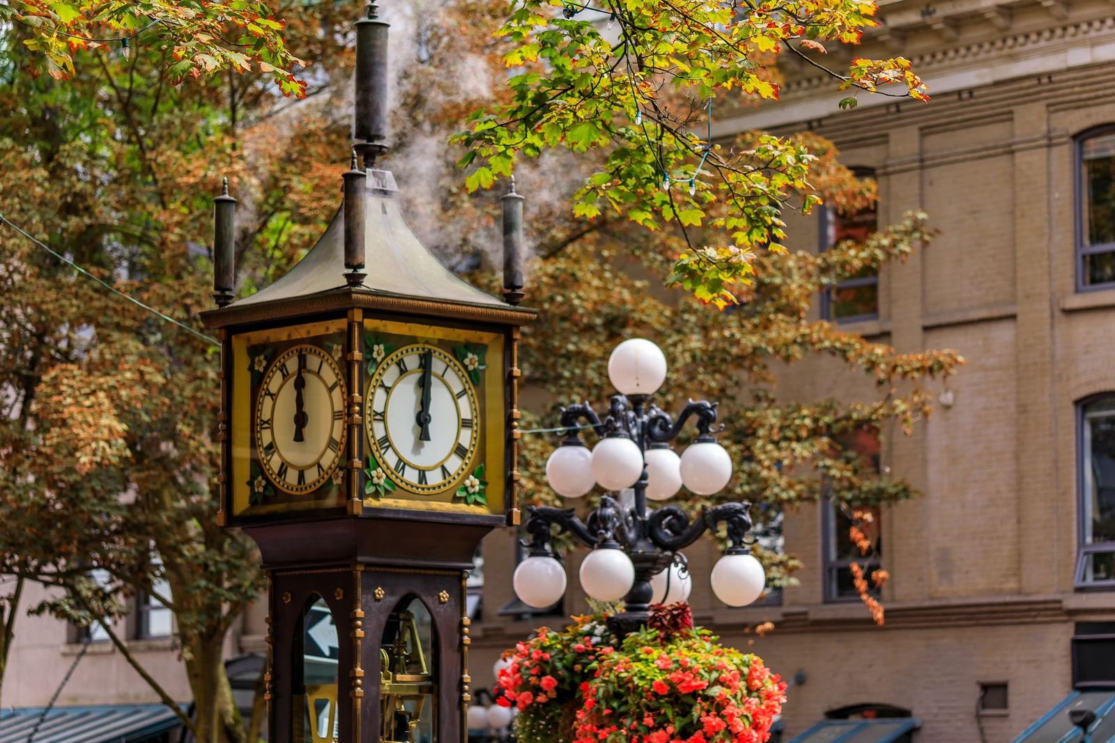 Die dampfbetriebene Steam Clock in der Altstadt Vancouvers © SvetlanaSF, stockadobe