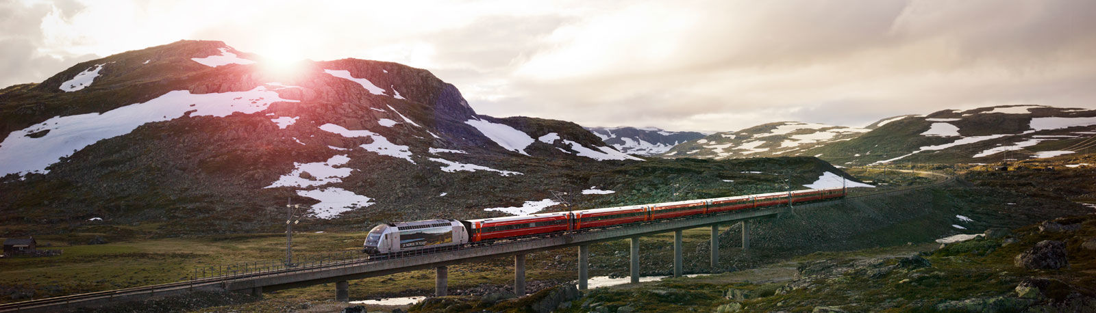 Landschaft in Norwegen mit Bergbahn © Oivind Haug