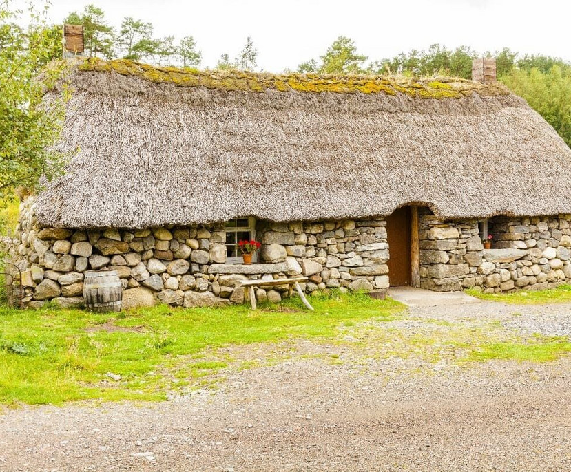 Highland Folk Museum in Schottland. Kulisse für Alltagsszenen in der Outlander Serie.
