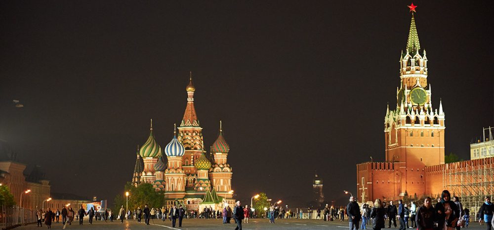 Roter Platz in Moskau bei Nacht