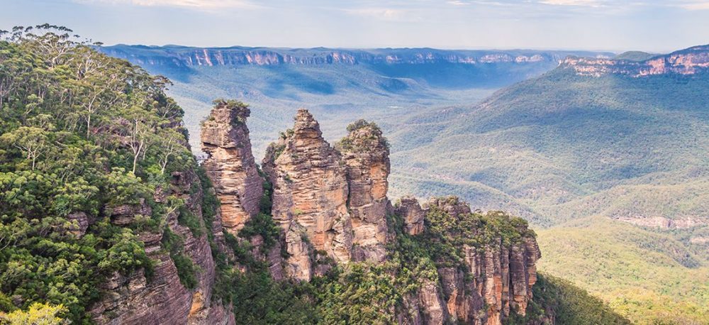 Die Felsformation - The Three-Sisters in den Blue-Mountains