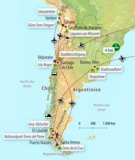 Zug - Rundreise nach Chile über Silvester