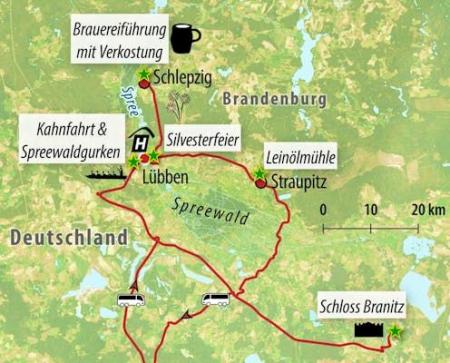 Zug - Silvester im Spreewald – Lübben, Schloss Branitz, Windmühle Straupitz 