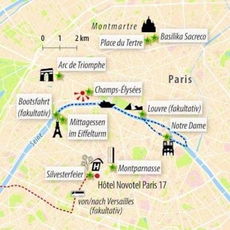 Zug - Silvester in Paris unterm Eiffelturm